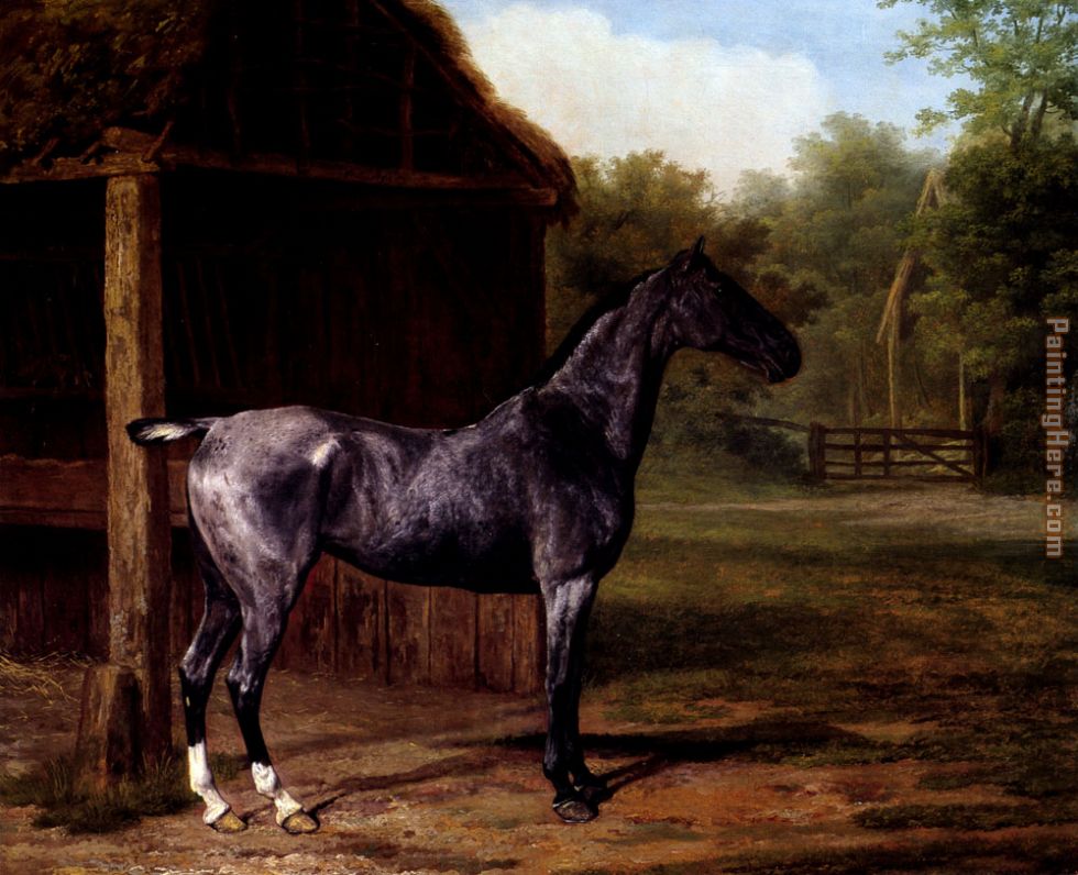 lord Rivers' Roan mare In A Landscape painting - Jacques Laurent Agasse lord Rivers' Roan mare In A Landscape art painting